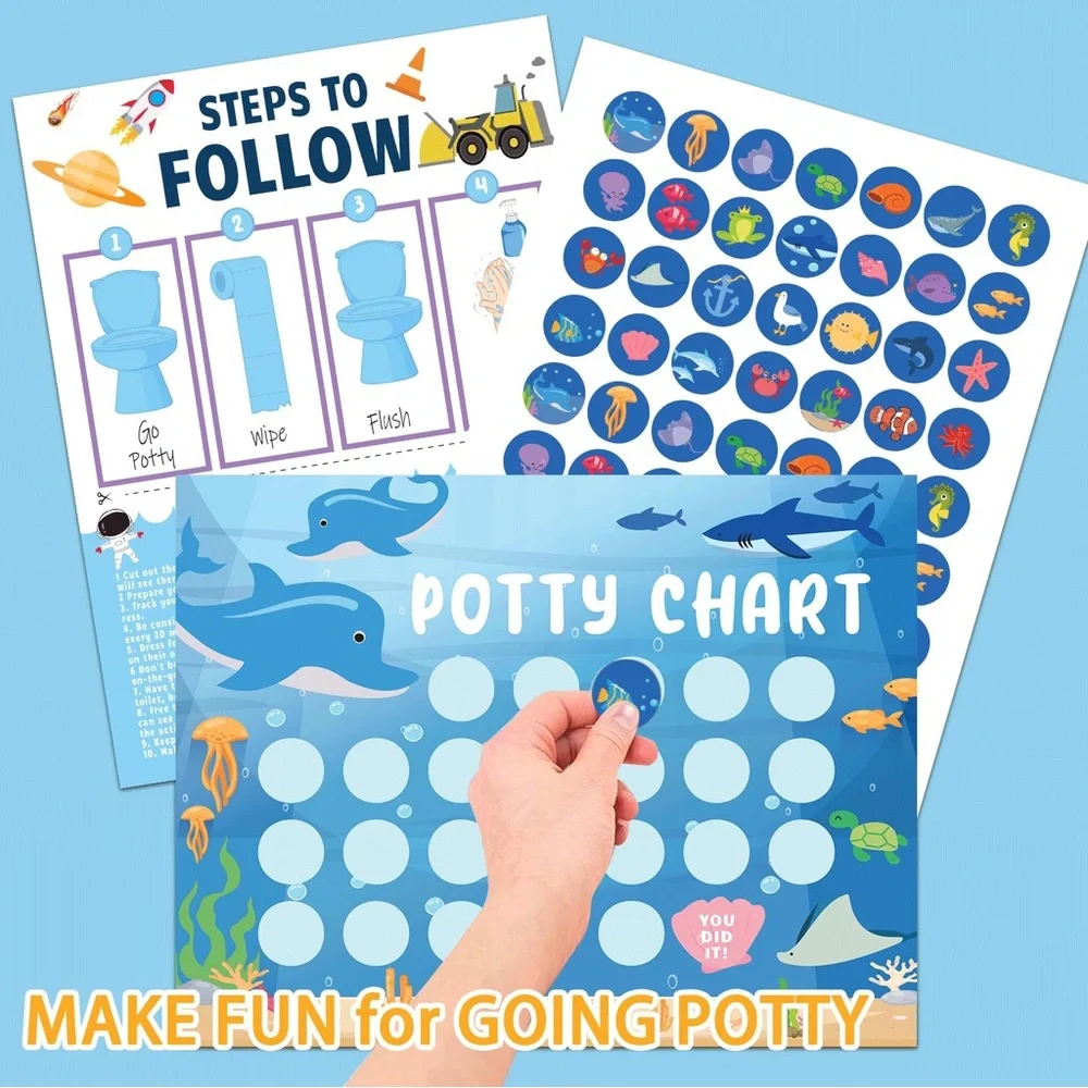 Potty Training Sticker Chart 5 Fun Styles 17 PCS Potty Chart for Girls